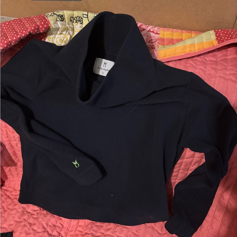 Dudley Stephens Navy Cowl Neck Sweater